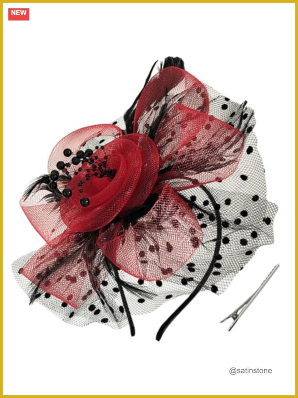 Fascinator Hat Headband Hair Clip Flower Mesh Veil Feather Cocktail Wedding